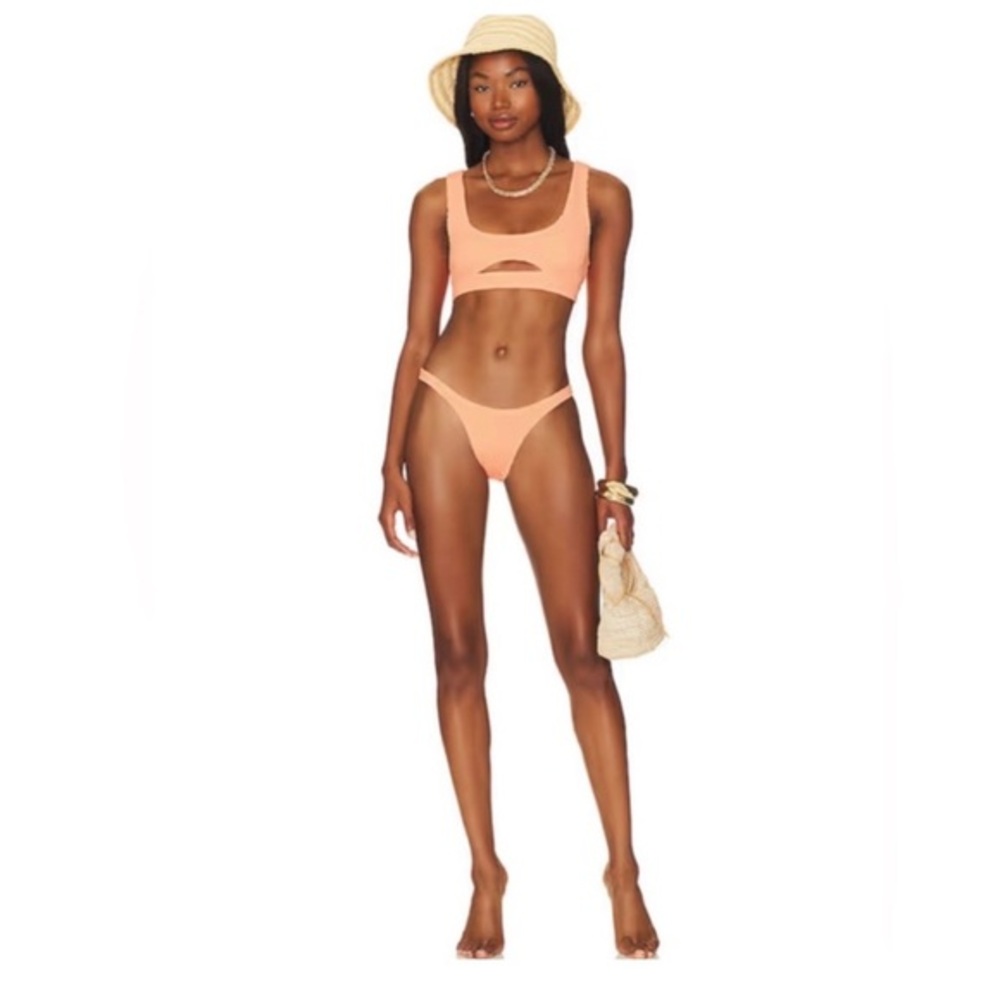 Bond Eye Orange Crinkle Bikini Set One Size NWT Revolve